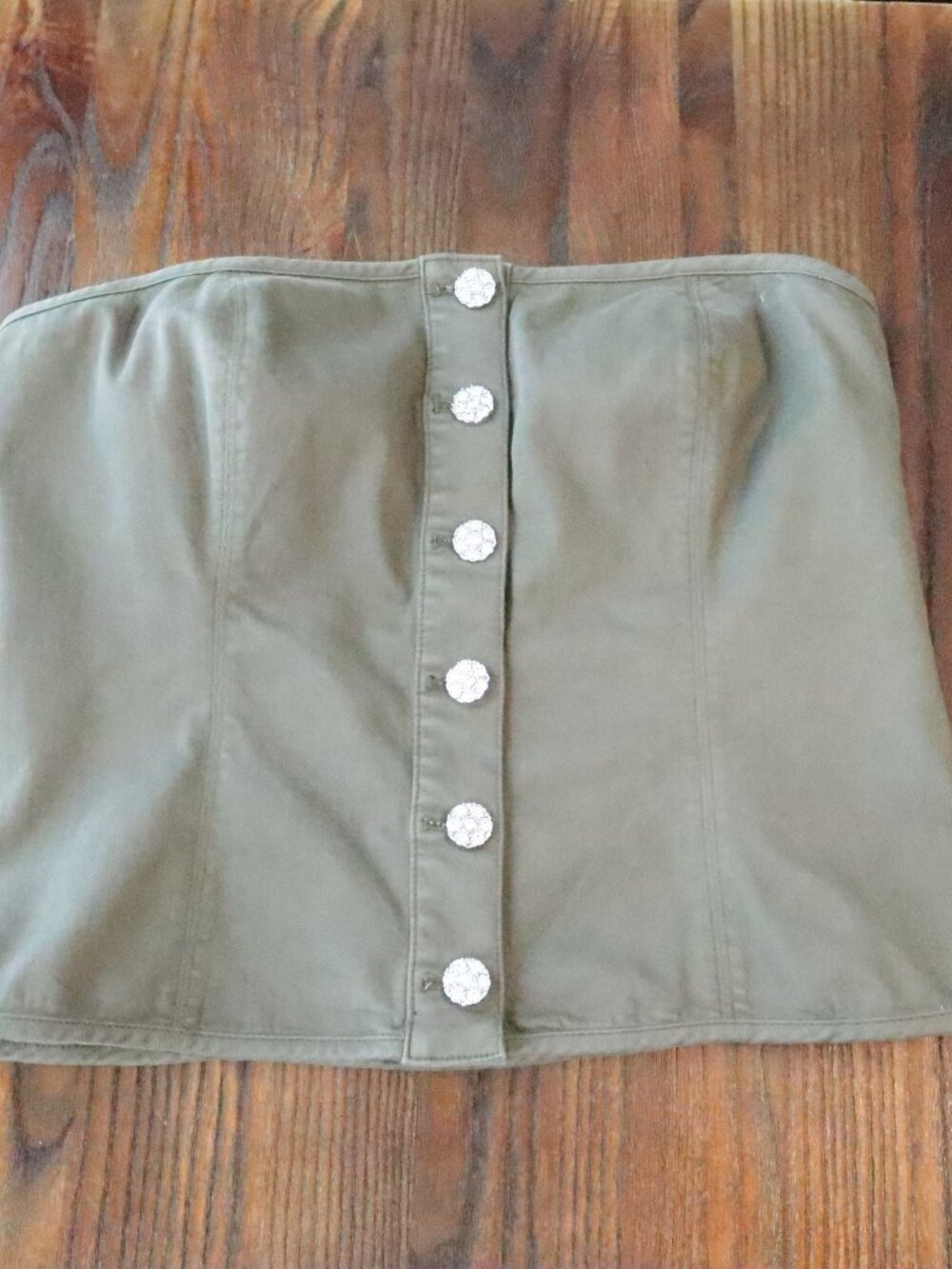 WHBM Embellished Button Bustier Top